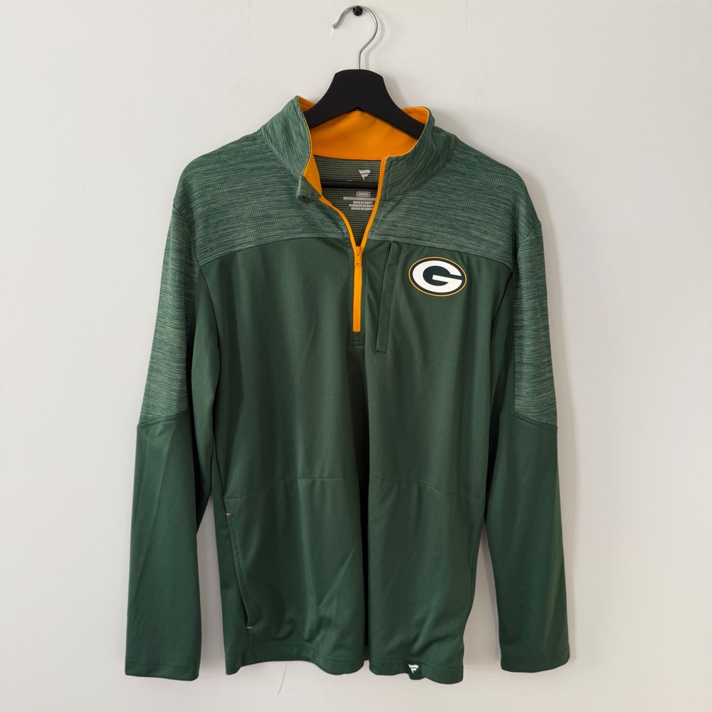 Fanatics Green Bay Packers NFL Mens Medium Quarter Zip Pullover Green 27579